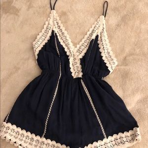 NWT Navy Romper - Red Dress Boutique